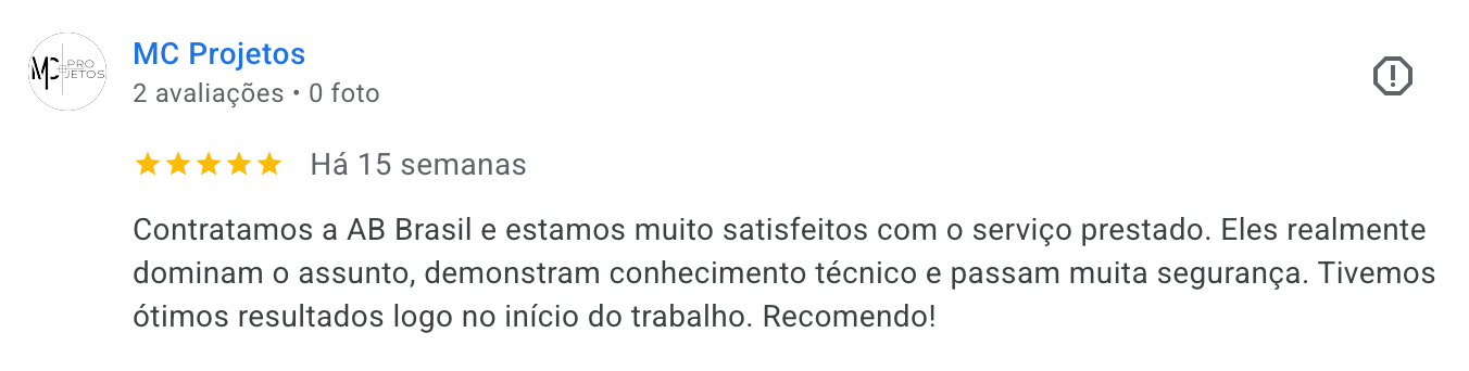 Avaliação de MC Projetos no Google