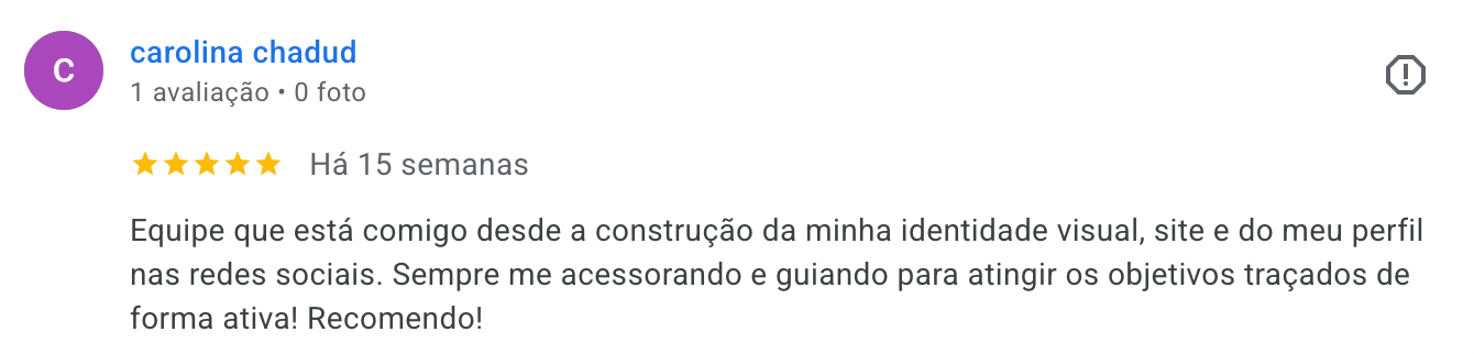 Avaliação de Dra. Carolina Schneider no Google
